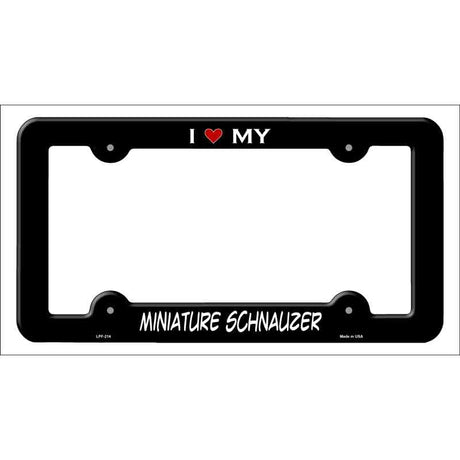 Miniature Schnauzer Novelty Metal License Plate Frame LPF-214 Black