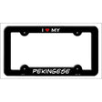 Pekingese Novelty Metal License Plate Frame LPF-215 Black