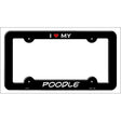 Poodle Novelty Metal License Plate Frame LPF-217 Black