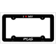 Pug Novelty Metal License Plate Frame LPF-218 Black