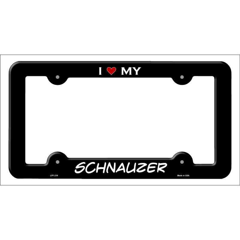 Schnauzer Novelty Metal License Plate Frame LPF-219 Black