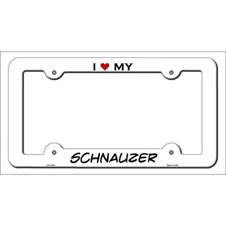 Schnauzer Novelty Metal License Plate Frame LPF-219 White