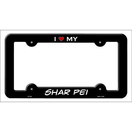 Shar Pei Novelty Metal License Plate Frame LPF-220 Black