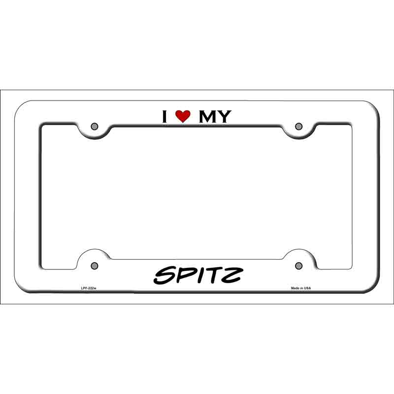 Spitz Novelty Metal License Plate Frame LPF-222 White