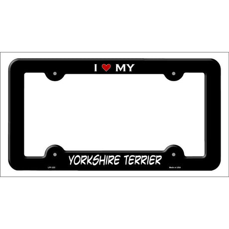 Yorkshire Terrier Novelty Metal License Plate Frame LPF-223 Black