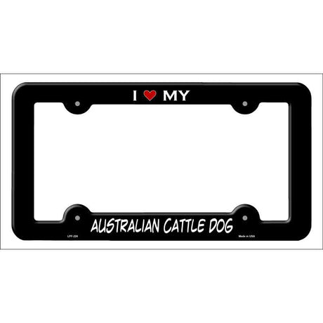 Australian Cattle Dog Novelty Metal License Plate Frame LPF-224 Black