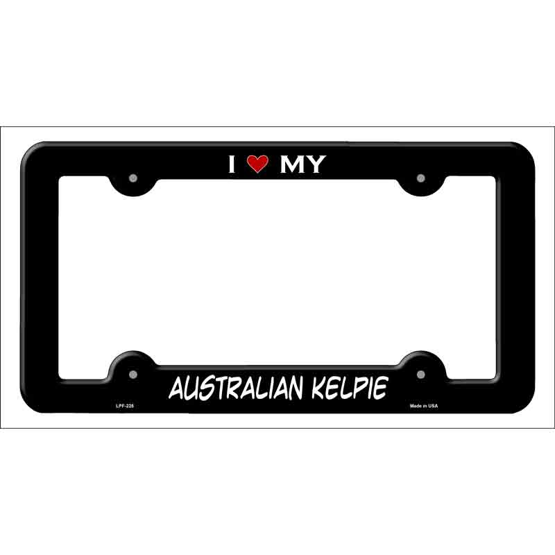 Australian Kelpie Novelty Metal License Plate Frame LPF-225 Black
