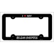 Belgian Sheepdog Novelty Metal License Plate Frame LPF-226 Black