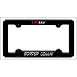 Border Collie Novelty Metal License Plate Frame LPF-227 Black