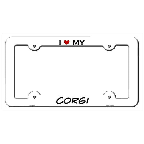 Corgi Novelty Metal License Plate Frame LPF-230 White