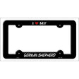 German Shepherd Novelty Metal License Plate Frame LPF-231 Black