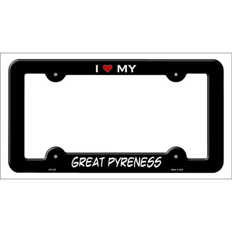 Great Pyreness Novelty Metal License Plate Frame LPF-232 Black