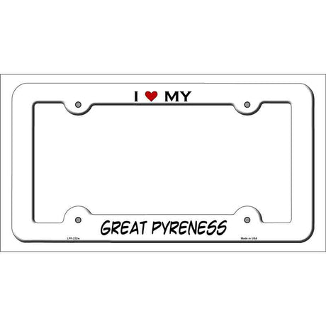 Great Pyreness Novelty Metal License Plate Frame LPF-232 White