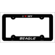 Beagle Novelty Metal License Plate Frame LPF-234 Black