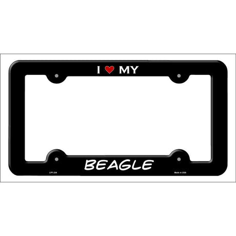 Beagle Novelty Metal License Plate Frame LPF-234 Black