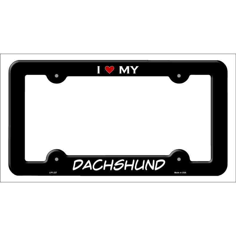 Dachshund Novelty Metal License Plate Frame LPF-237 Black
