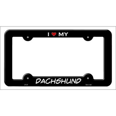 Dachshund Novelty Metal License Plate Frame LPF-237 Black