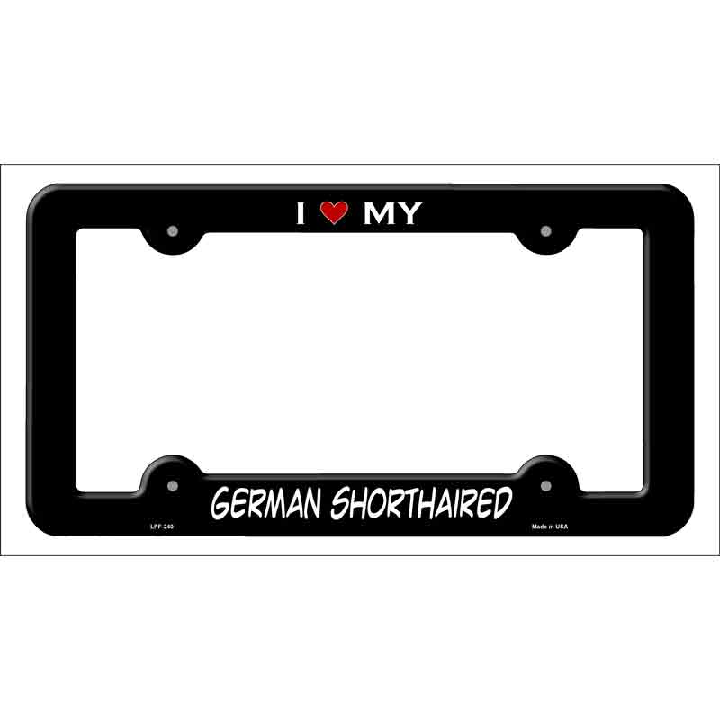 German Shorthaired Novelty Metal License Plate Frame LPF-240 Black