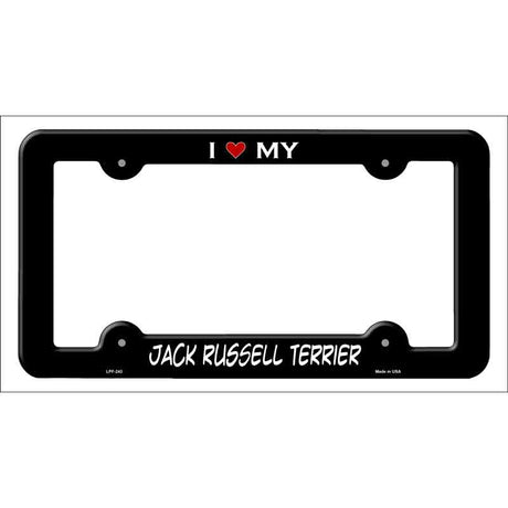 Jack Russell Terrier Novelty Metal License Plate Frame LPF-243 Black