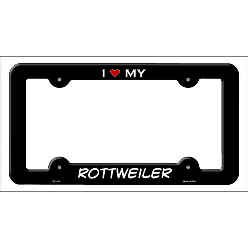 Rottweiler Novelty Metal License Plate Frame LPF-246 Black