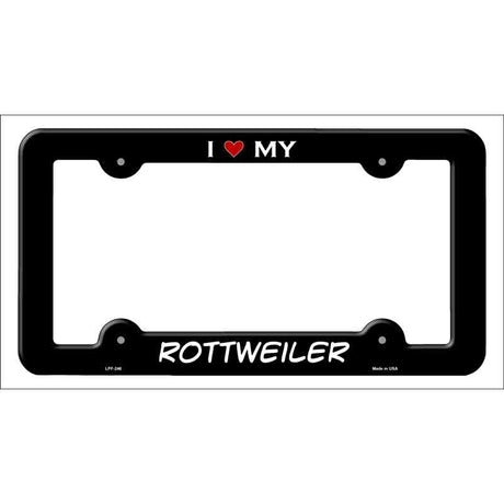 Rottweiler Novelty Metal License Plate Frame LPF-246 Black