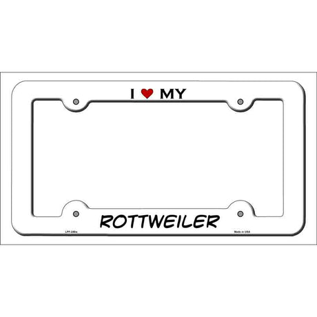 Rottweiler Novelty Metal License Plate Frame LPF-246 White