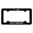 Saint Bernard Novelty Metal License Plate Frame LPF-247 Black