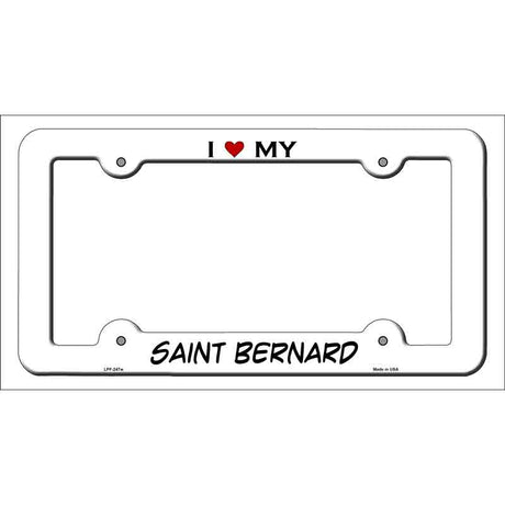 Saint Bernard Novelty Metal License Plate Frame LPF-247 White