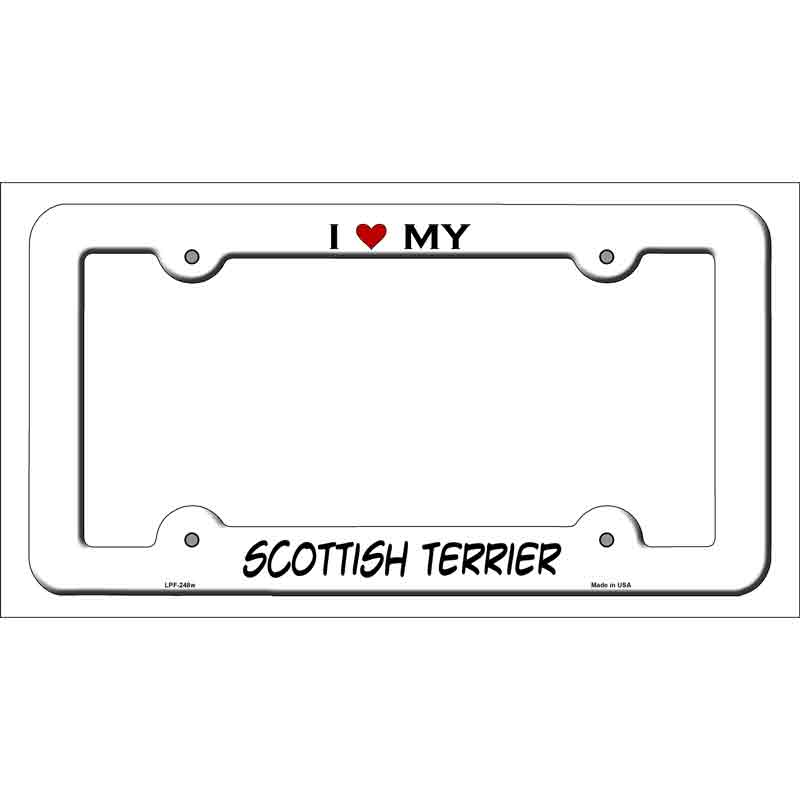 Scottish Terrier Novelty Metal License Plate Frame LPF-248 White