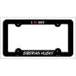 Siberian Husky Novelty Metal License Plate Frame LPF-249 Black