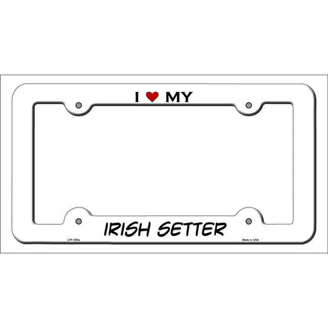 Irish Setter Novelty Metal License Plate Frame LPF-250 White