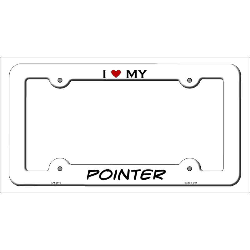 Pointer Novelty Metal License Plate Frame LPF-251 White