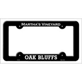 Marthas Vineyard Oak Bluffs Novelty Metal License Plate Frame Black