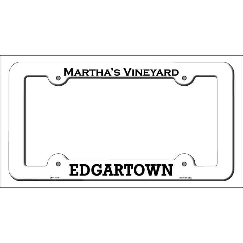 Marthas Vineyard Edgartown Novelty Metal License Plate Frame White