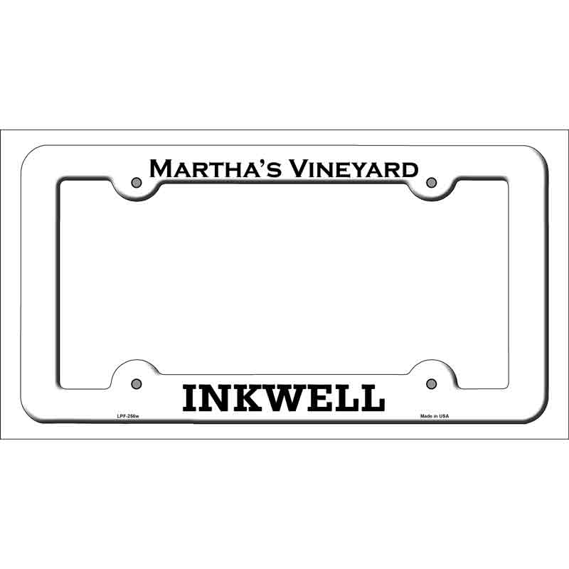 Marthas Vineyard Inkwell Novelty Metal License Plate Frame White