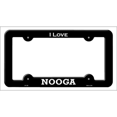 I Love Nooga Novelty Metal License Plate Frame Black