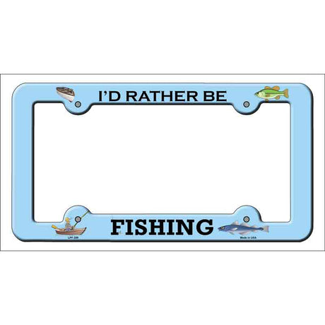 Fishing Blue Novelty Metal License Plate Frame LPF-259