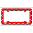 Red White Polka Dots Novelty Metal License Plate Frame LPF-261