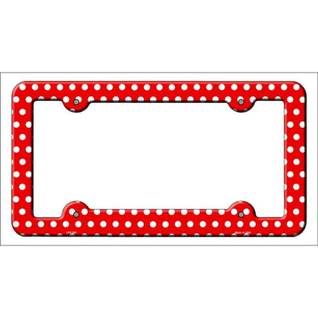 Red White Polka Dots Novelty Metal License Plate Frame LPF-261