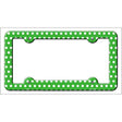 Green White Polka Dots Novelty Metal License Plate Frame LPF-263