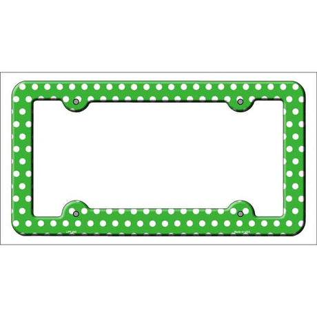 Green White Polka Dots Novelty Metal License Plate Frame LPF-263