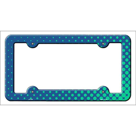 Turquoise Faded Dots Novelty Metal License Plate Frame LPF-266