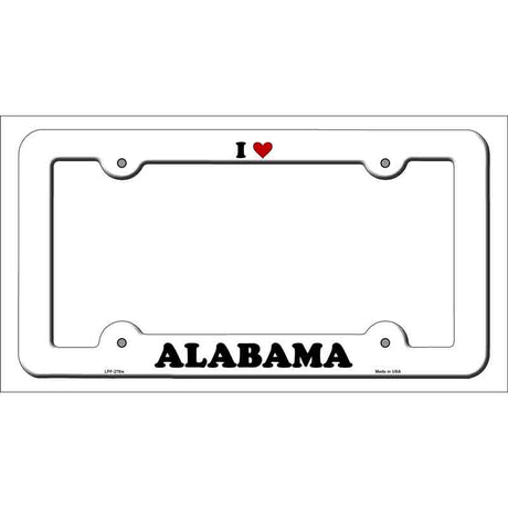 Love Alabama Novelty Metal License Plate Frame LPF-278 White