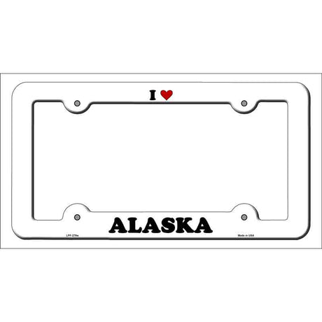 Love Alaska Novelty Metal License Plate Frame LPF-279 White