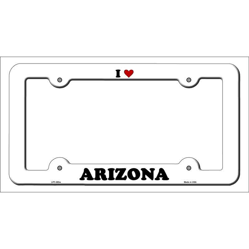 Love Arizona Novelty Metal License Plate Frame LPF-280 White