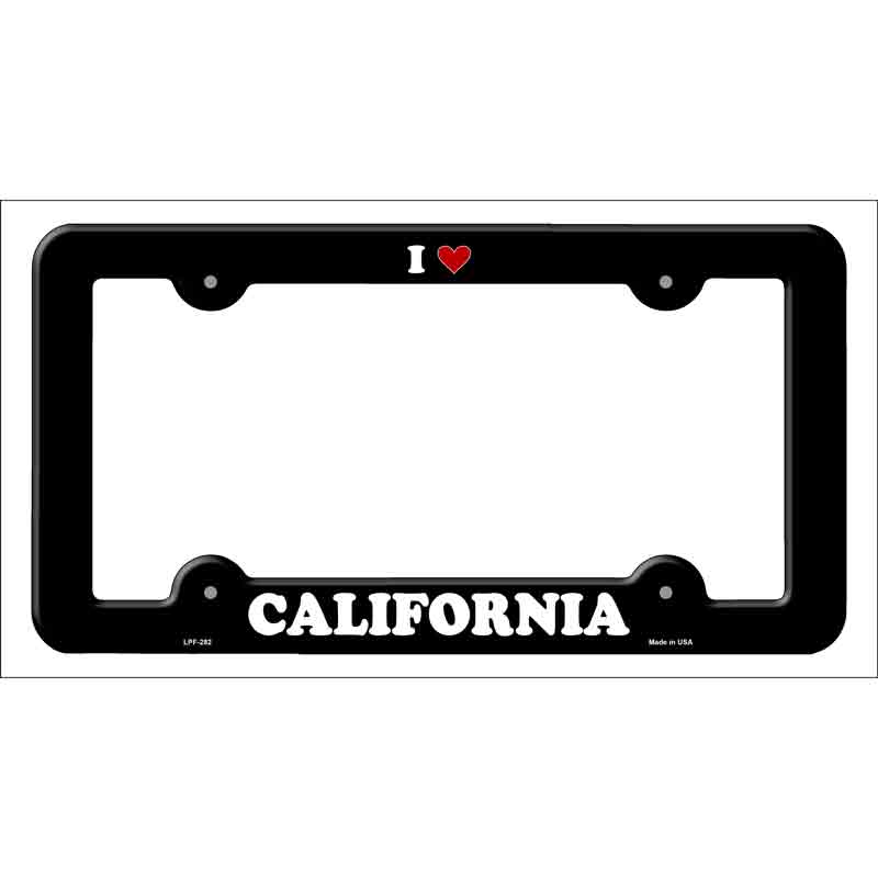 Love California Novelty Metal License Plate Frame LPF-282 Black