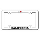 Love California Novelty Metal License Plate Frame LPF-282 White