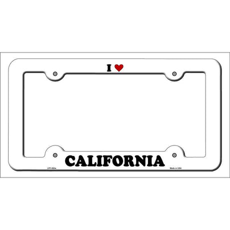 Love California Novelty Metal License Plate Frame LPF-282 White