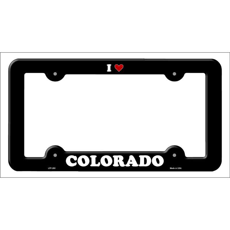 Love Colorado Novelty Metal License Plate Frame LPF-283 Black