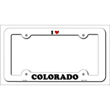 Love Colorado Novelty Metal License Plate Frame LPF-283 White